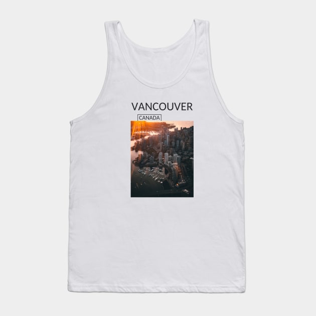 Vancouver British Columbia Canada Skyline Cityscape Gift for Canadian Canada Day Present Souvenir T-shirt Hoodie Apparel Mug Notebook Tote Pillow Sticker Magnet Tank Top by Mr. Travel Joy